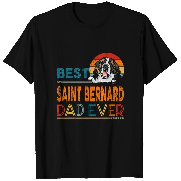 Discover Vintage Best Saint Bernard Dad Ever Father's Day T Shirts