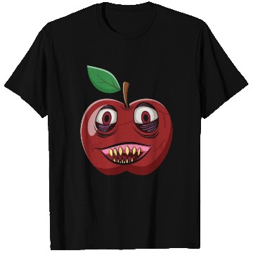 Discover Scary Red Apple Fruit Zombie T Shirts