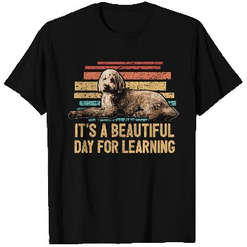 Discover Beautiful Day For Learning Goldendoodle Dog Retro T Shirts