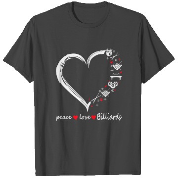Discover Peace love billiards heart T Shirts