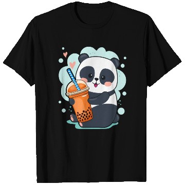 Discover Kawaii Panda Anime Boba Drink Bubble Tea Tapioca T Shirts