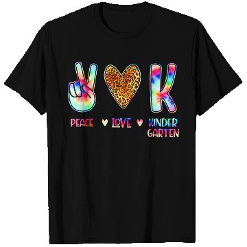 Discover Peace Love Kindergarten Squad Back to School T Shirts
