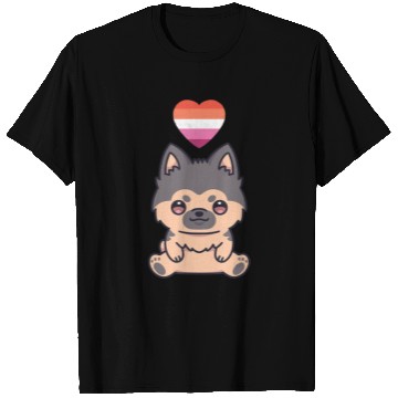Discover Lesbian German Shepherd Lgbtq Pride Flag Anime T Shirts