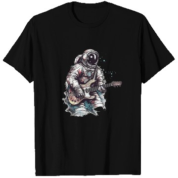 Discover Astronaut playing guitar in space T Shirts