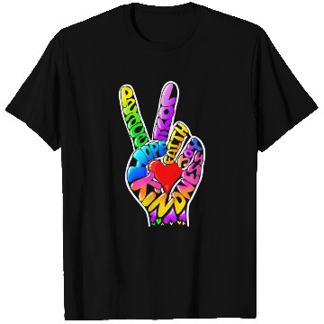 Discover Peace Love Hope Joy Faith Kindness Word Art by Tan T Shirts