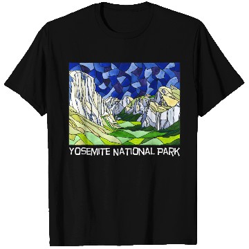 Discover Yosemite Valley Stained Glass Style T Shirts