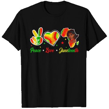 Discover Peace Love Junenth 1865 Emancipation Day Black His T Shirts