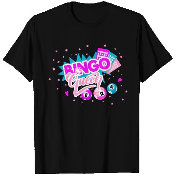 Discover Bingo Queen Pocket Balls Fun T Shirts