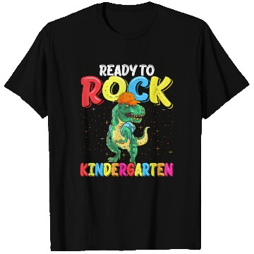 Discover Ready To Rock Kindergarten Dinosaur Back To School T Shirts