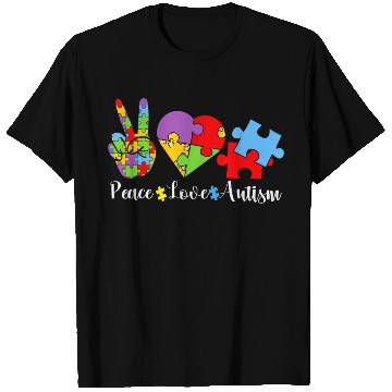Discover Peace Love Autism Puzzle In April We Wear Blue For T Shirts