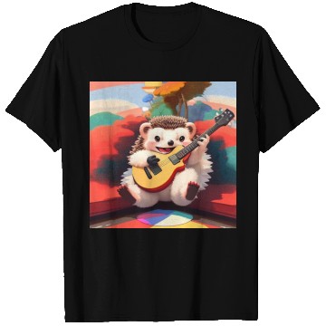 Discover Cute Hedgehog playing Guitar T Shirts