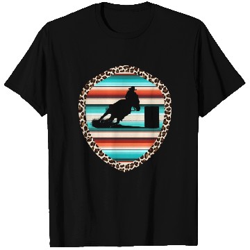 Discover Horse Barrel Racing Serape Leopard Pattern Rodeo T Shirts