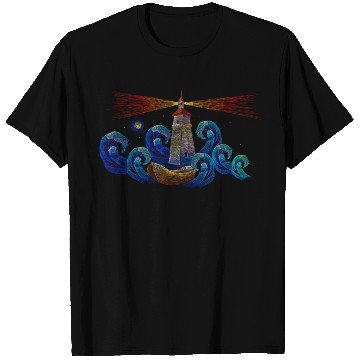 Discover Lighthouse Night y Boat And Sea Nautical T Shirts
