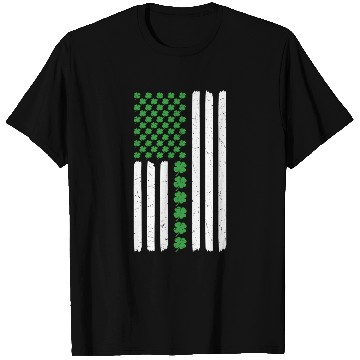 Discover St Patric Day Shamrock Us Flag Shenanigans T Shirts