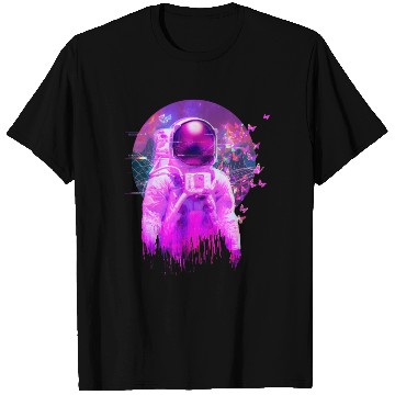 Discover Vaporwave Retrowave Astronaut Space Butterflies T Shirts