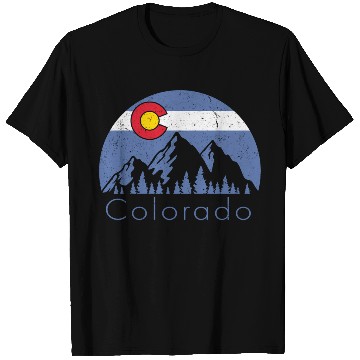 Discover Colorado Mountain Flag T Shirts