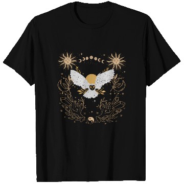Discover Dark Academia Tarot Card Sun Moon Crystals Owl T Shirts