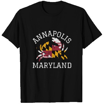 Discover Annapolis Maryland Crab State Flag Home Travel T Shirts