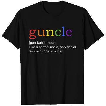 Discover Guncle In Rainbow Flag Colors For Gay Uncle T Shirts