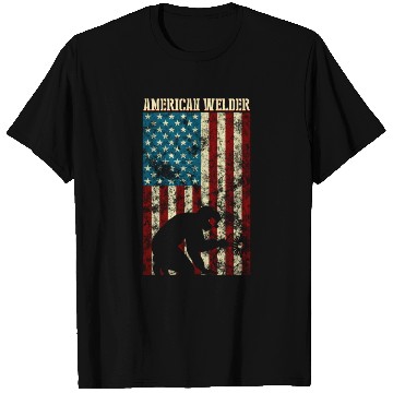 Discover Welding Patriotic Distressed Usa American Flag T Shirts