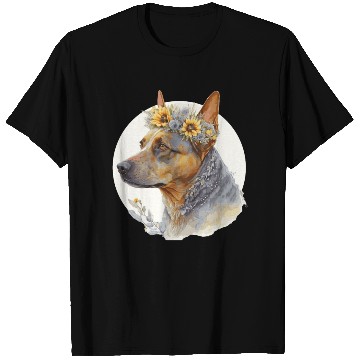 Discover Cute Australian Cattle Sunflower Dog Breed Pet Pup T Shirts