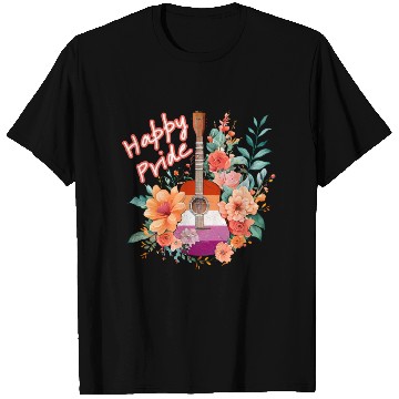 Discover LGBTQ Happy Pride, Retro Guitar & Flowers, Lesbian T Shirts