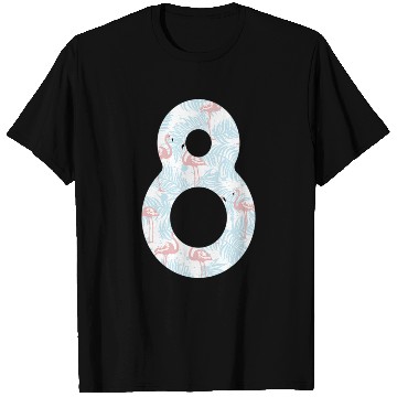 Discover 8 T Shirt8 Flamingo Pattern Number T Shirts