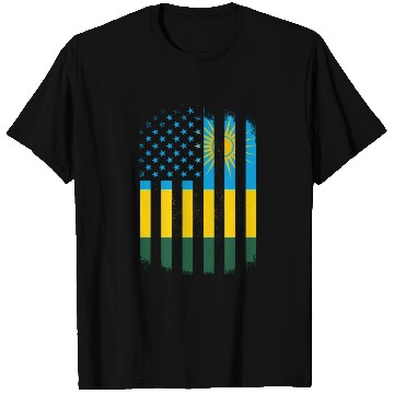 Discover Rwanda And America Flag Rwandan American Flag T Shirts