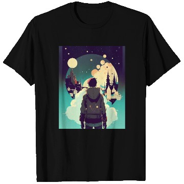 Discover Whispers of the Night Captivated by a Cityscape T Shirts