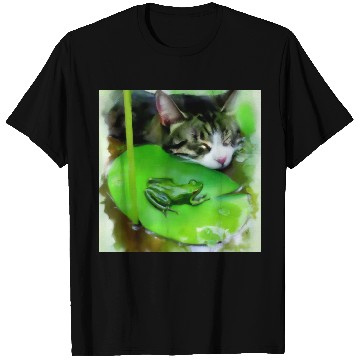 Discover Unlikely Friends - Cat and Frog T Shirts