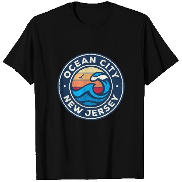 Discover Ocean City New Jersey Nj Nautical Waves T Shirts