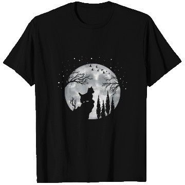 Discover Yorhire Terrier Full Moon At Night Pet T Shirts