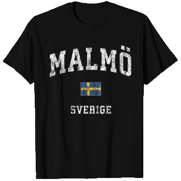 Discover Malmo Sweden Sverige Athletic Sports T Shirts