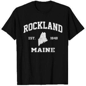 Discover Rockland Maine Me State Athletic Style T Shirts