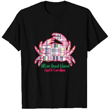 Discover Hilton Head Island Preppy Plaid Crab T Shirts