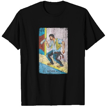 Discover Loteria El Borracho Colorful Tarot Card T Shirts