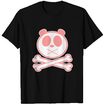 Discover Panda Cross Bone Pink T Shirts