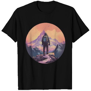 Discover Mountain Hiking Sunset T Shirts