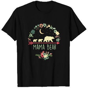 Discover Floral Mama Bear With 2 Cubs T Shirts