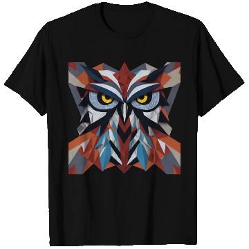 Discover Vintage Geometric Beautiful 3D Owl Artwork T Shirts