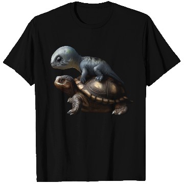 Discover dinosaur on turtle T Shirts
