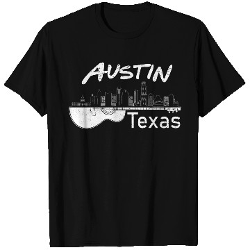 Discover Austin Texas Souvenir Guitar Music Lover Gift Men T Shirts