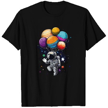 Discover Astronaut Birthday Space Balloon Galaxy Planets T Shirts
