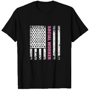 Discover Social Worker US Flag USA Stars and Stripes T Shirts