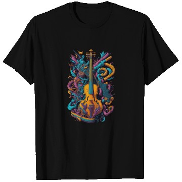Discover detailed illustration electric guitar white back T Shirts