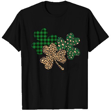 Discover Lucky Leopard Shamrock St Patric Day T Shirts