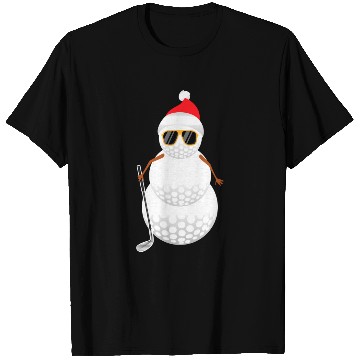 Discover Santa Snowman Golf Ball Golfer T Shirts