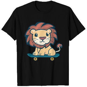 Discover Lion on skateboard T Shirts