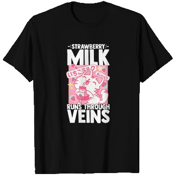 Discover Strawberry Milk Shake Korean Vegan Japanese Drink T Shirts