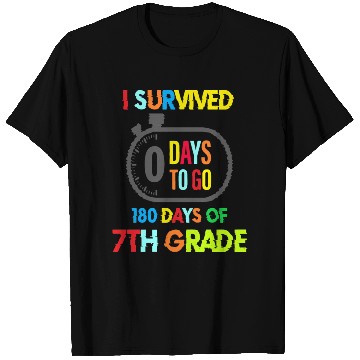 Discover I Survived 180 Days of 7th Grade T Shirts